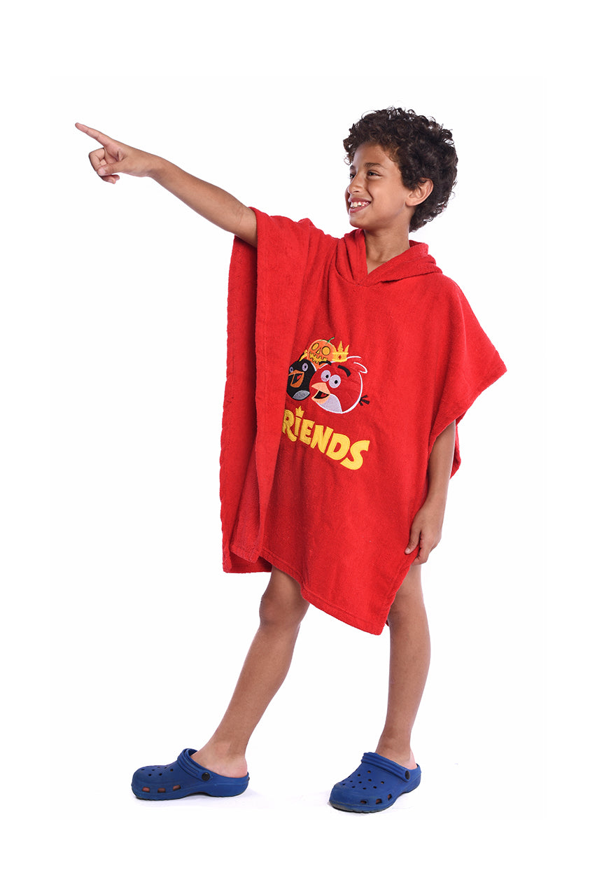 Kid's Towel poncho with Friends design -side view