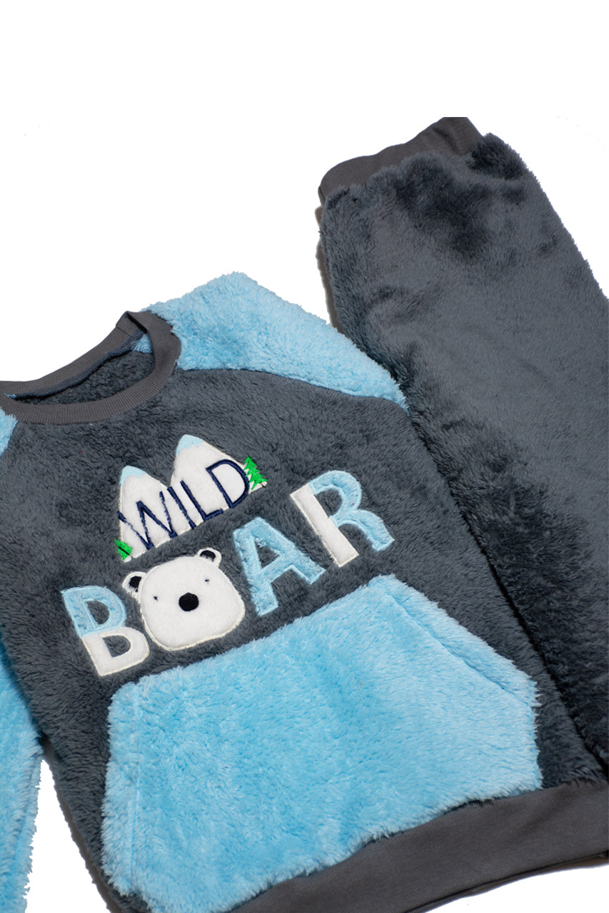 Winter fur pajamas for Boy, with Wild Bear design 2