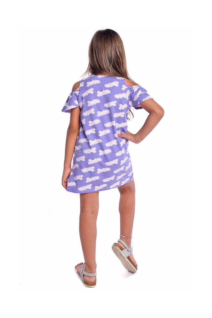 Girl's summer dress with Crew Neck - Barbie Dress - back view