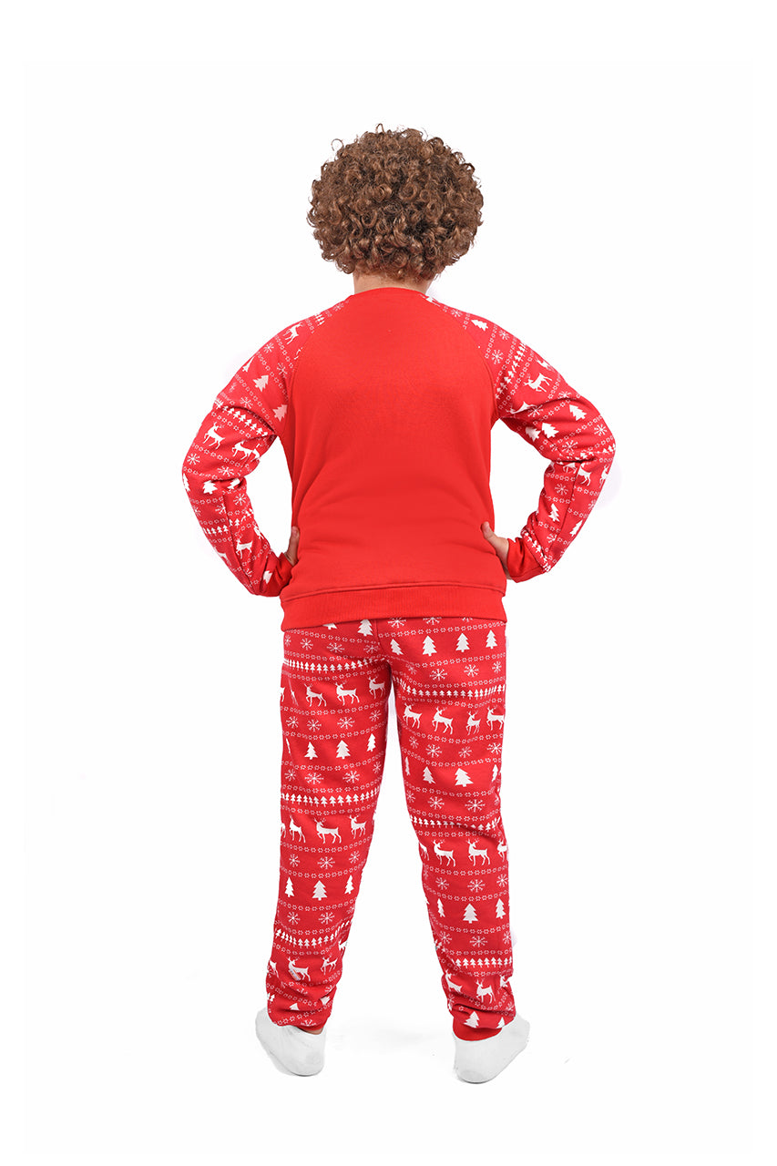 Matching Mommy boy's winter Pajamas ( let it snow )- back view