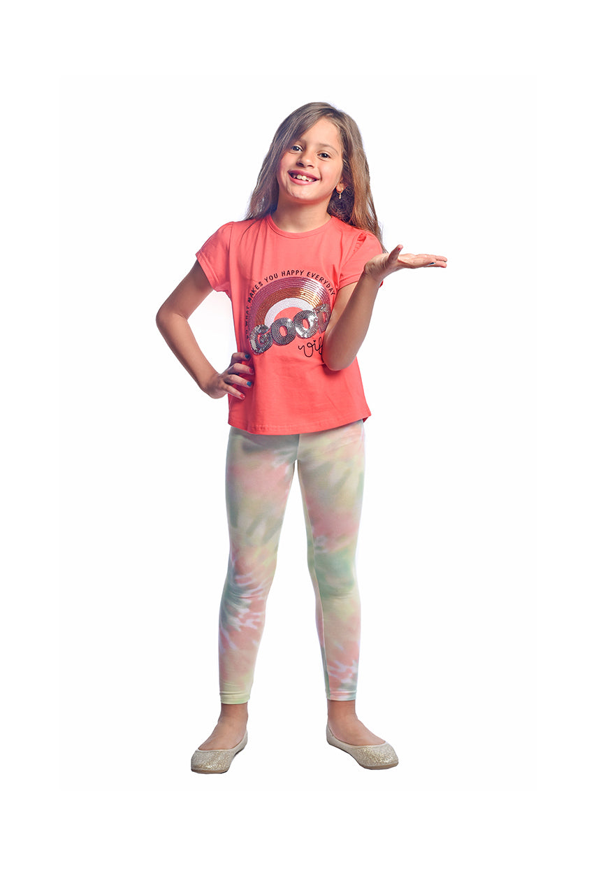 Girl's summer pajamas with Good design - front view