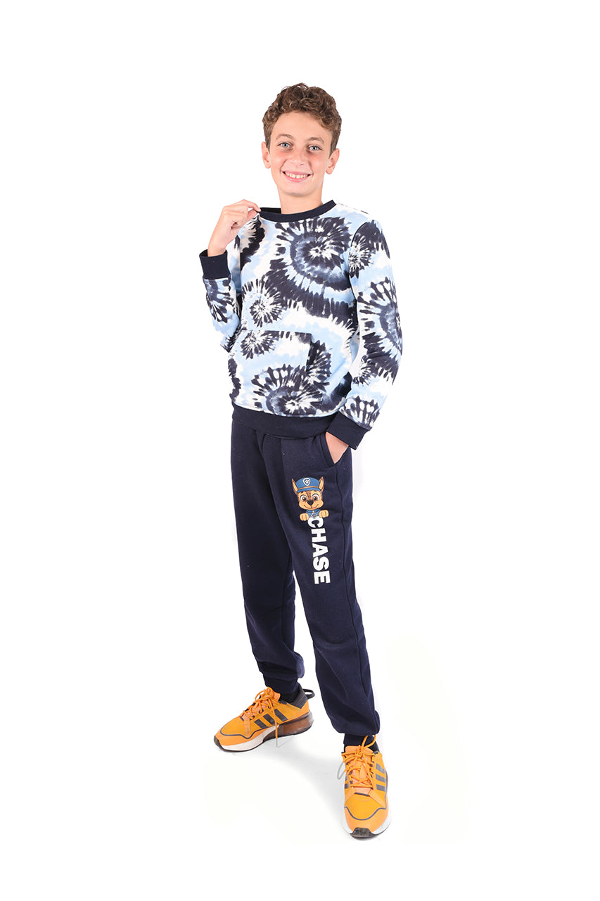 Milton boy's winter outfits with chase paw patrol design - side view