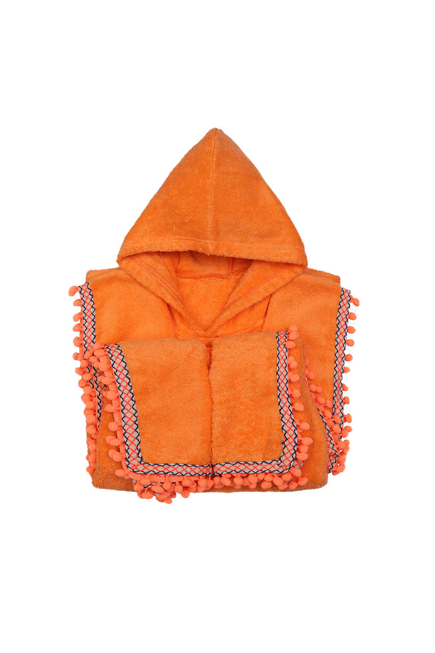 Orange Towel poncho - Cuddles Store