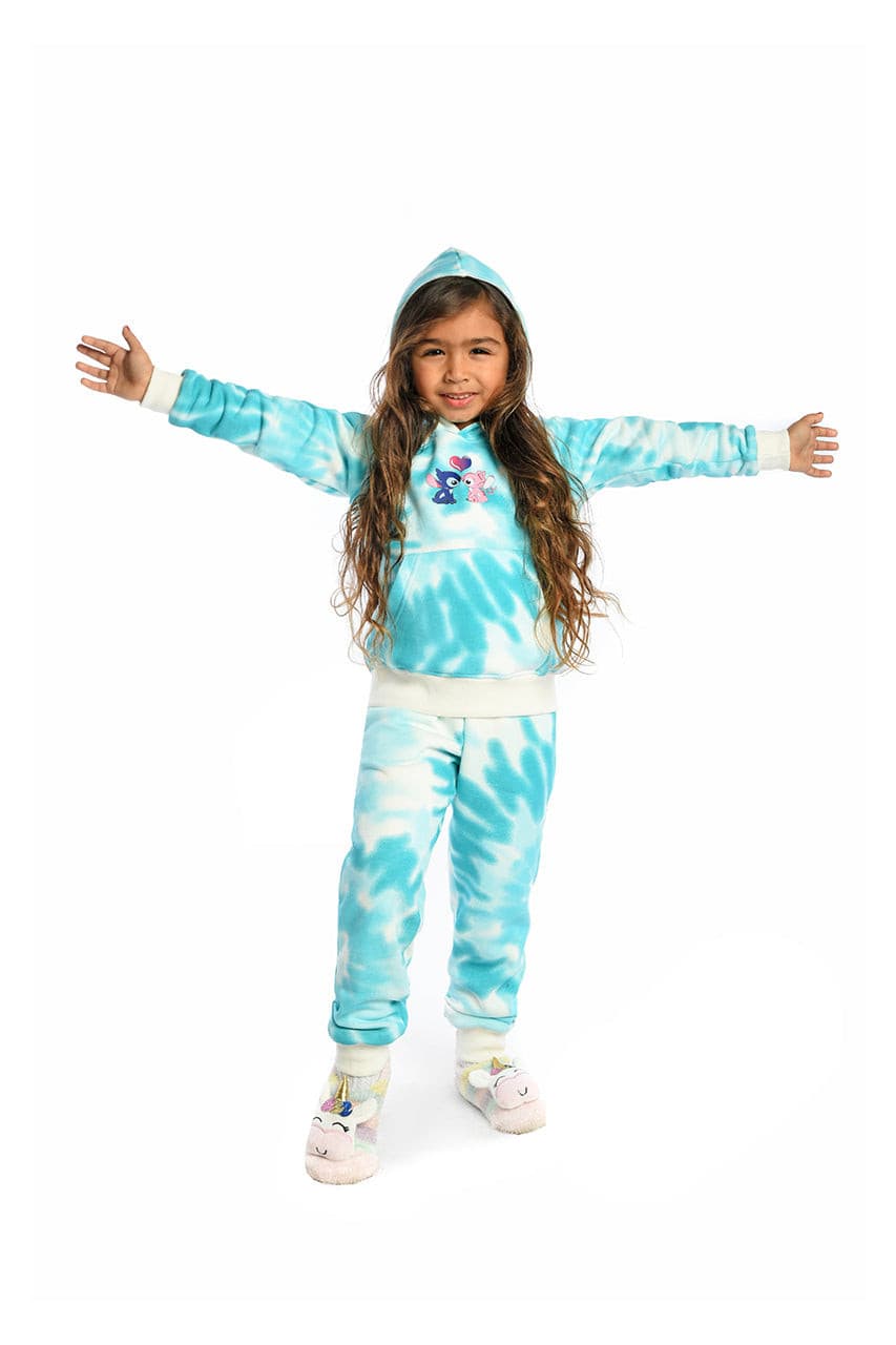 Girls winter pajamas with Lilo & Stitch print - front view