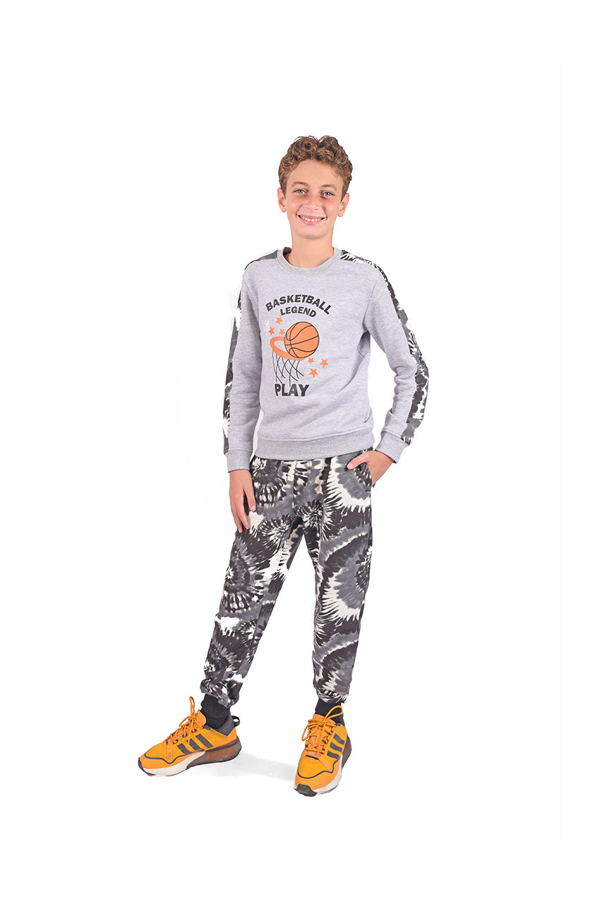 Milton children's winter outfits with Basketball Legend design - side view