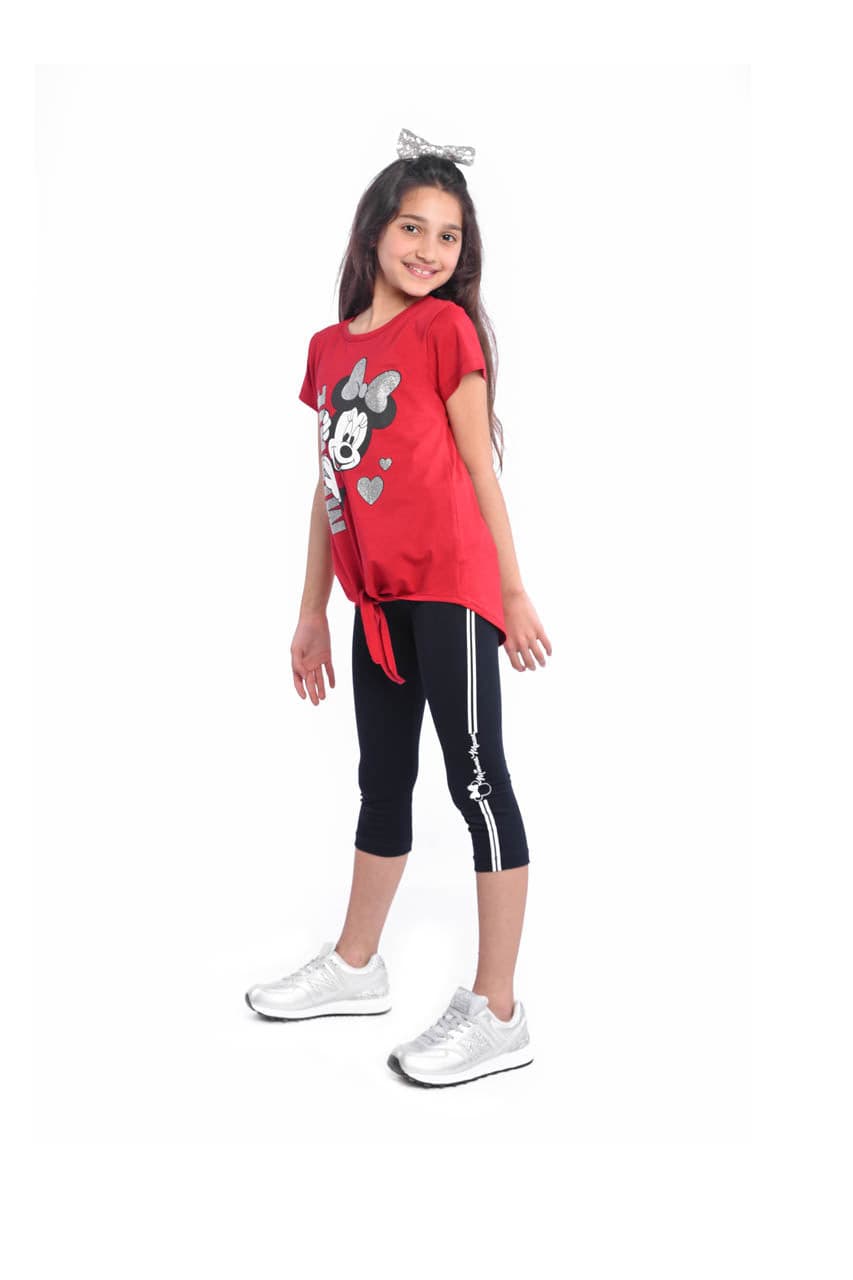 Summer girl's homewear with Minni mouse design - side view