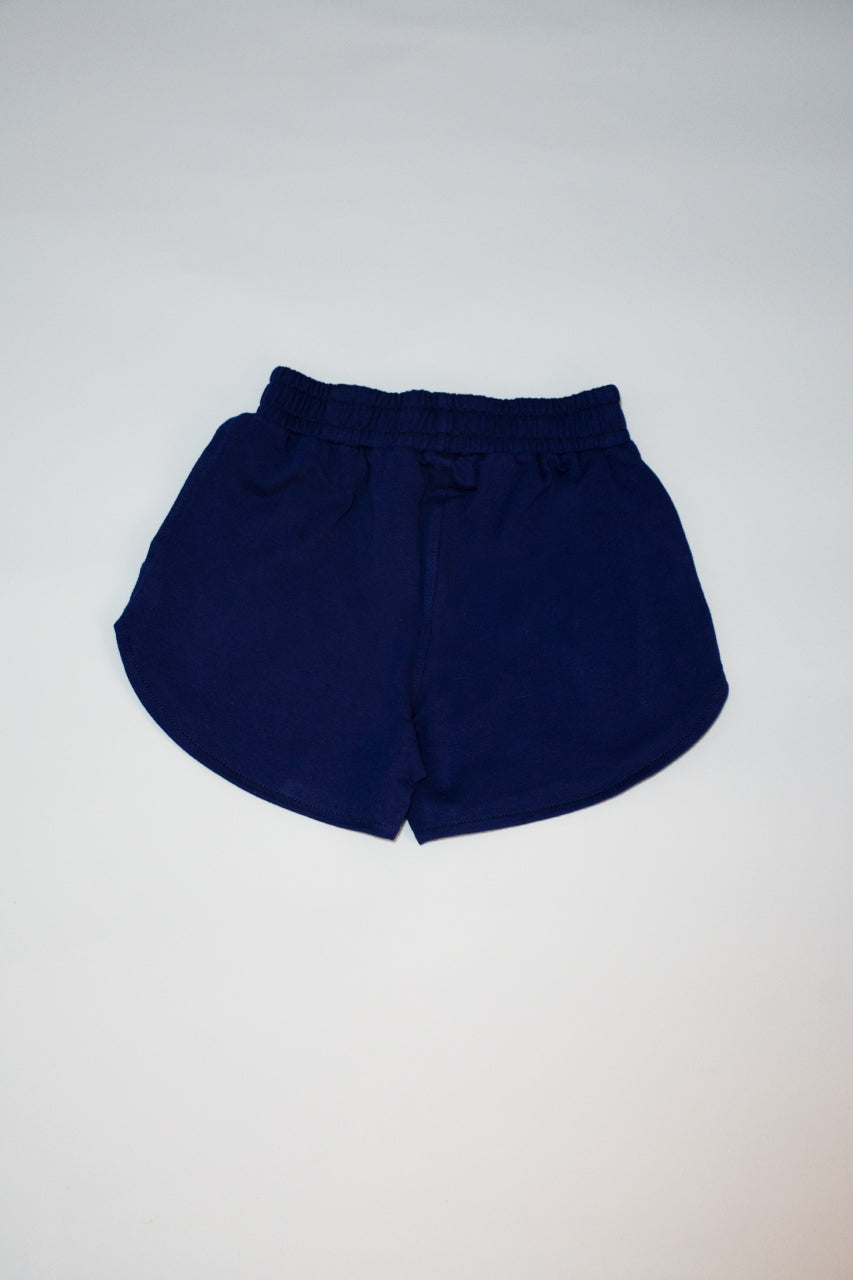 Girl Cotton Mini Short with Elasticated Waist - monster face - back