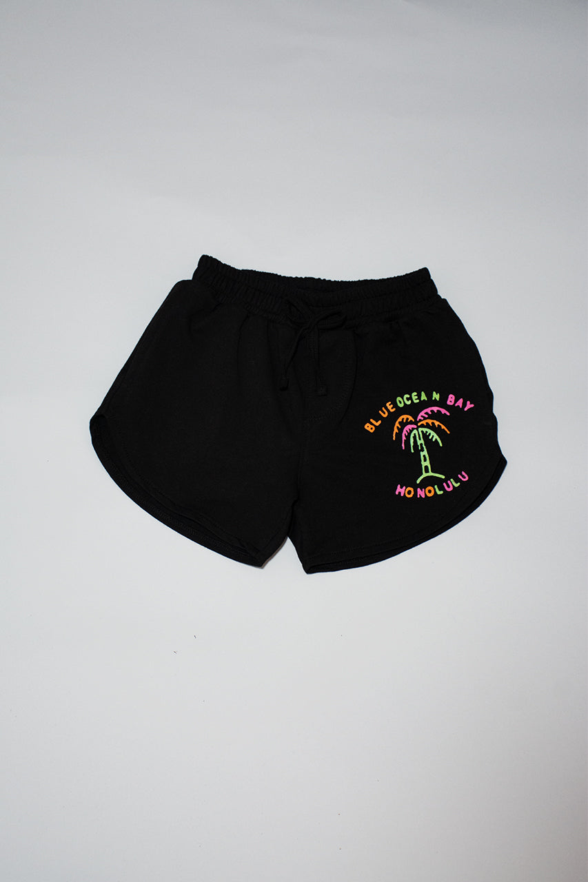 Girl's Mini Shorts with a Elasticated Waist and Palm printed