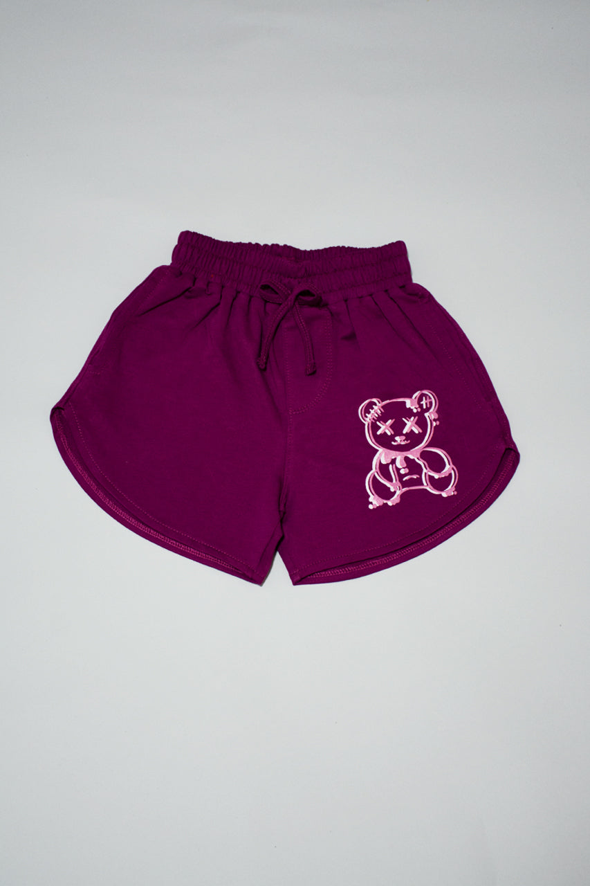 Girl's Mini Shorts with a Elasticated Waist and Teady printed