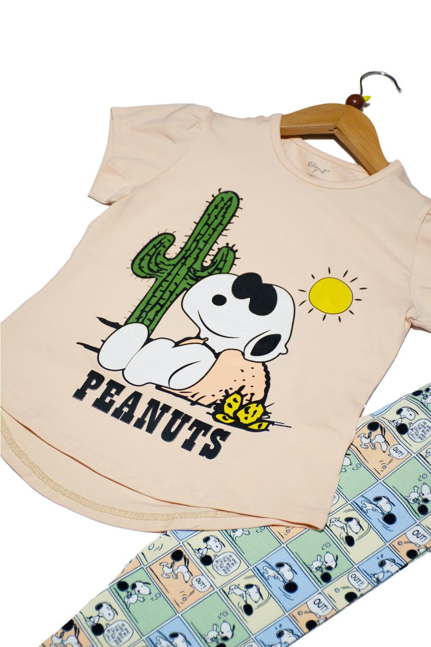 Girl's summer activewear with Snoopy Benut's design