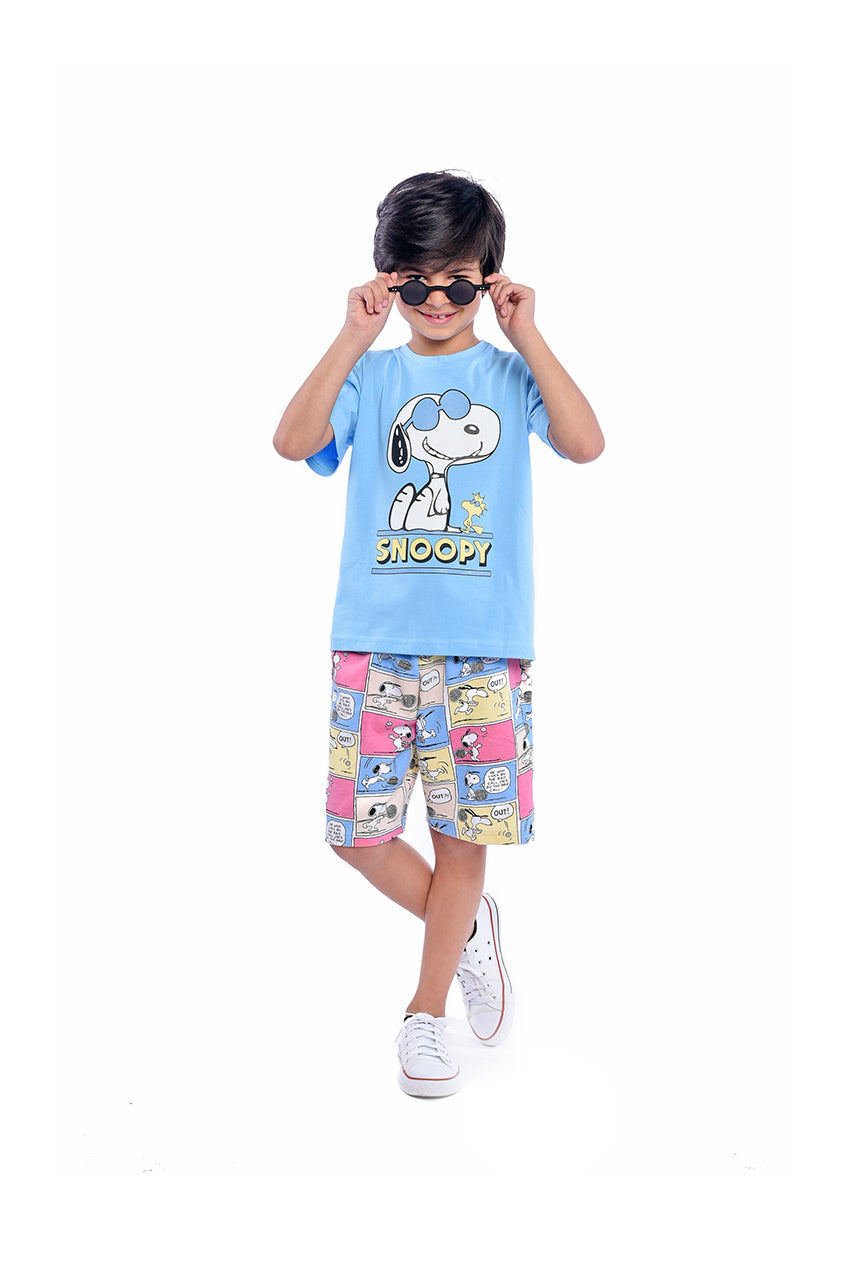 Snoopy Boy Activewear Set for Summer - front view