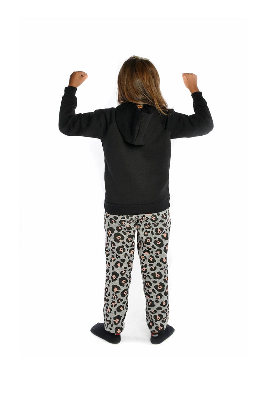 Winter girl's pajamas with Stay Wild print - back view