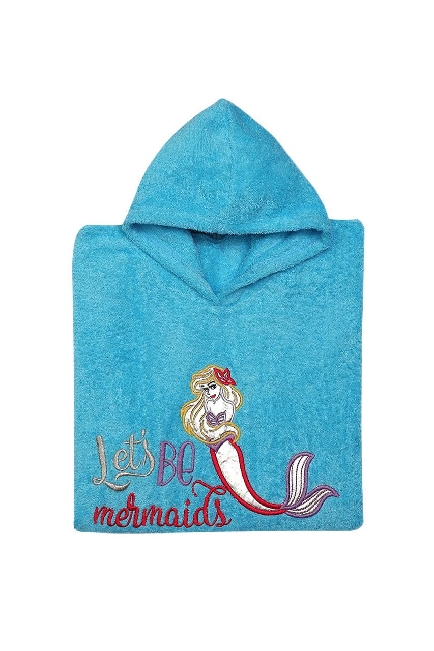 Kid's Mermaid Towel poncho - Turquoise