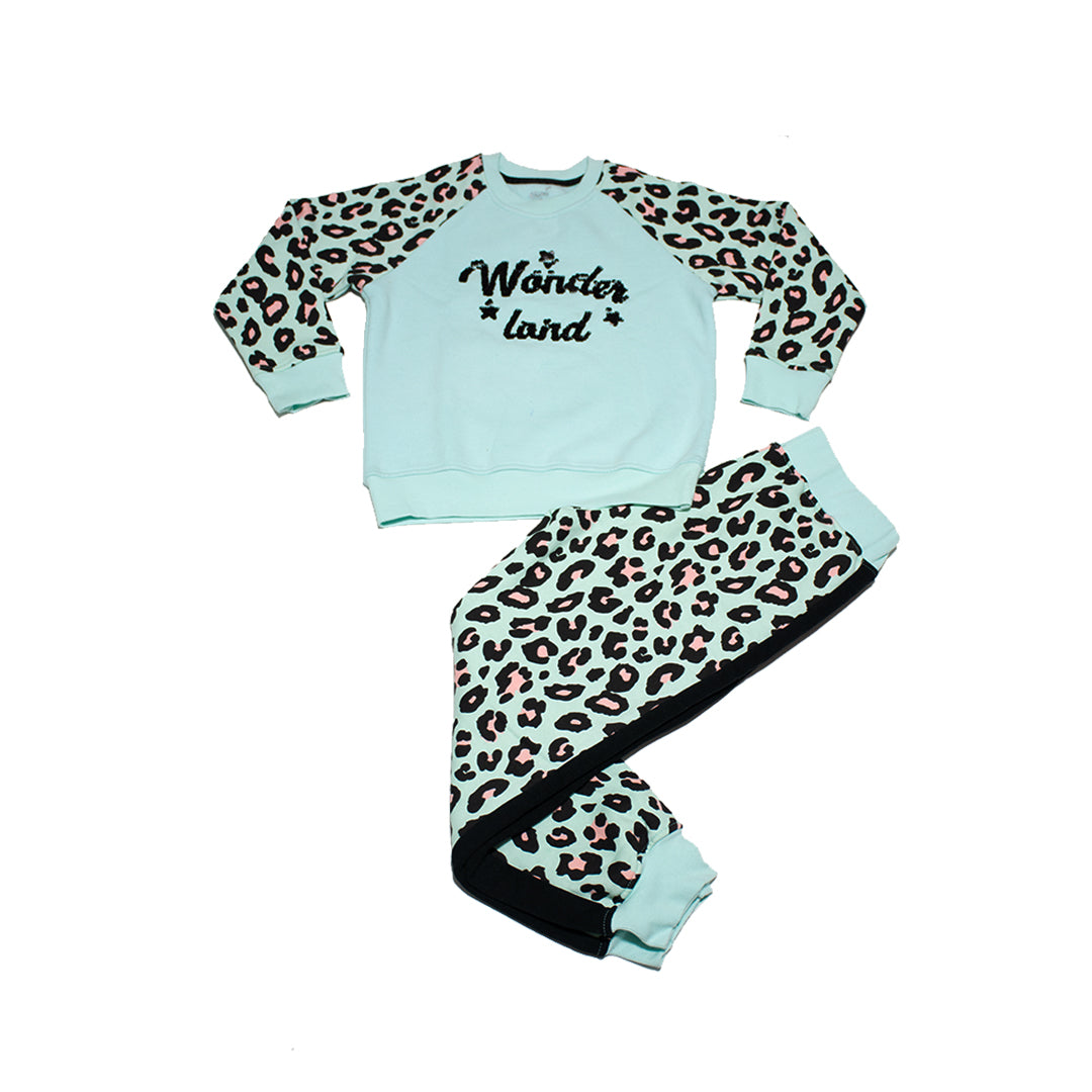 Milton girl's winter pajamas with Wonder Land design - 2 pieces