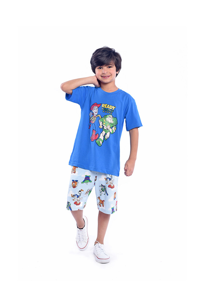 Summer Boys activewear with Ready For Action printed - front viewblue