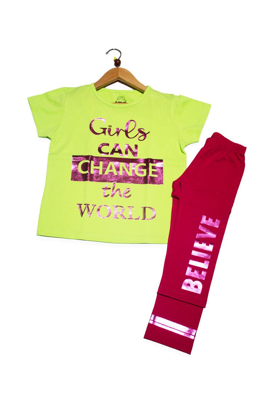 Girls sport set from 2 piece (Girls Can Change) - Cuddles Store