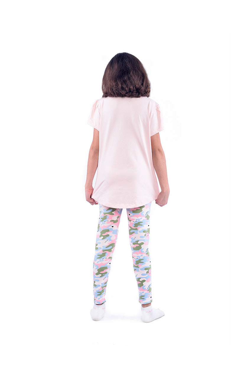 Summer girls' tracksuit with (Future pink Belongs To Girls) design - back view