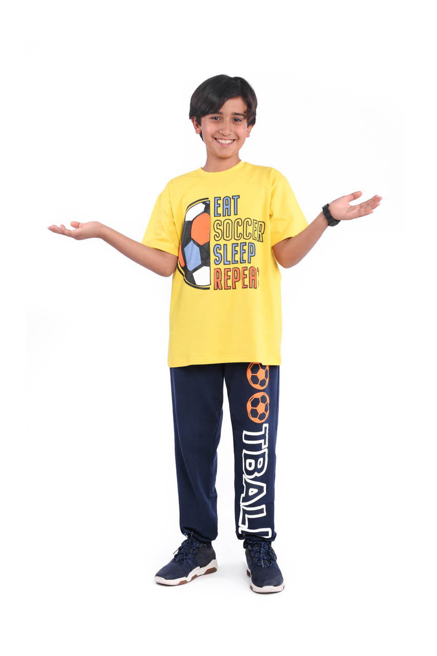 Football Boys Activewear Outfit Set - front view