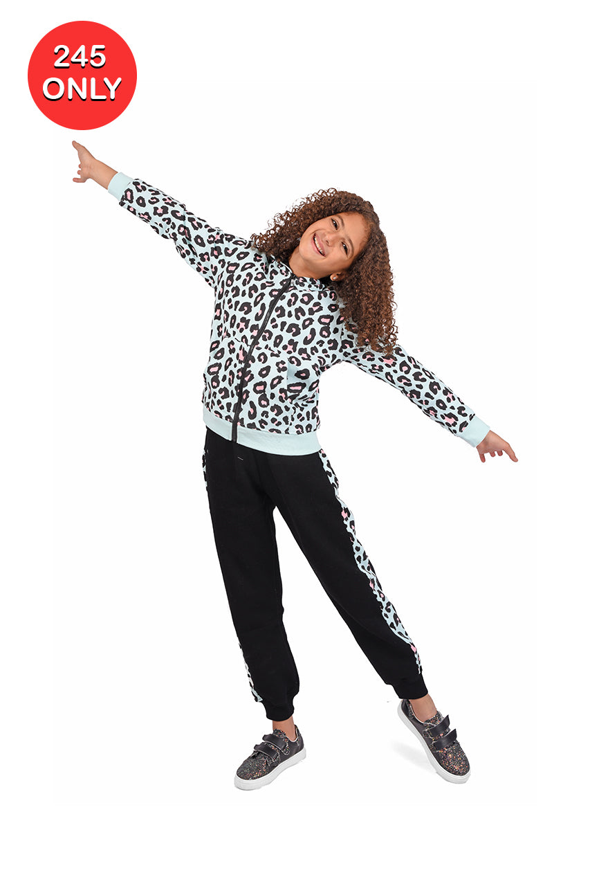 Milton girl's winter pajamas, Wild Mint design - Cuddles Store