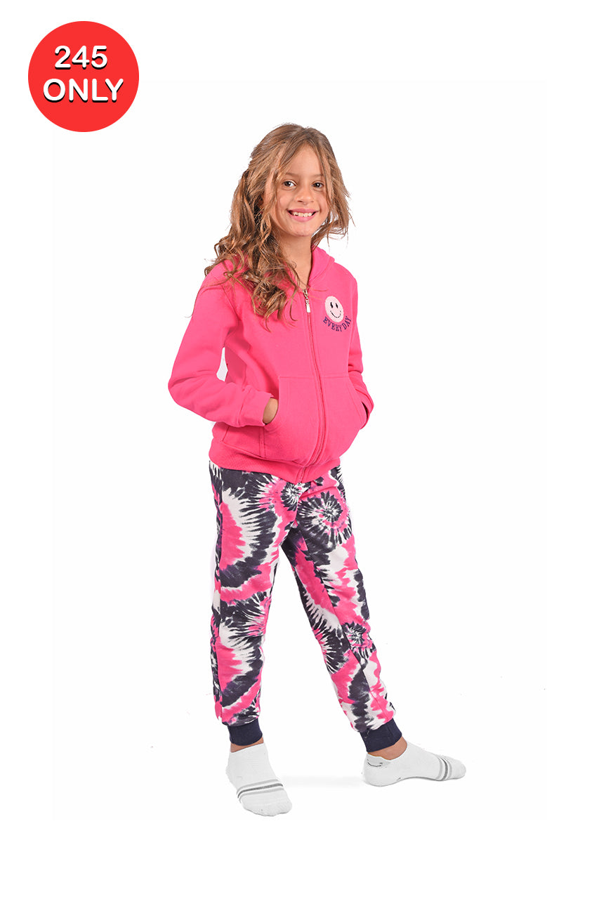 Milton girl's winter pajamas, Happy design - Cuddles Store