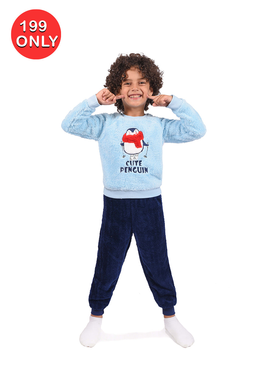 Penguin pajamas Boy fur for winter - Cuddles Store